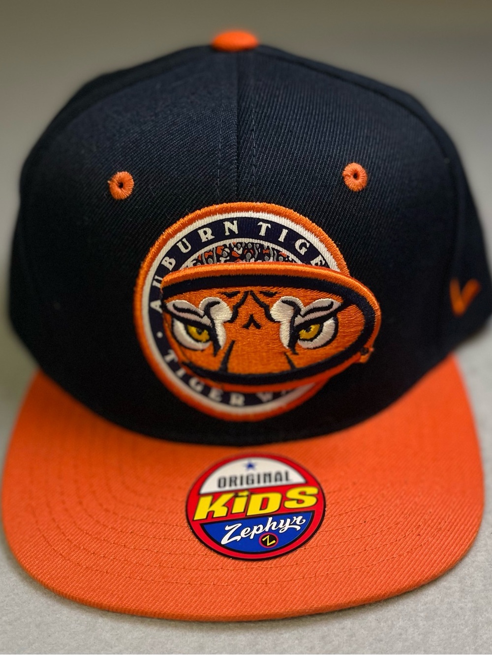Zephyr Kids Snapback Hat - Navy & Orange